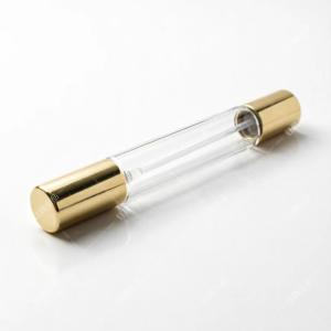 Dual-End Glass Tube Bottle with Roller Aluminum Cap & Fine Mist Spray Pump, Portable Dual Purpose Perfume & Essential Oil Cosmetic Packaging