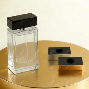 Wholesale Rectangular Electro-aluminum Perfume Caps Size 64.5×30.8×21.5 mm Fit 17.2 mm Essential Oil Bottle Caps